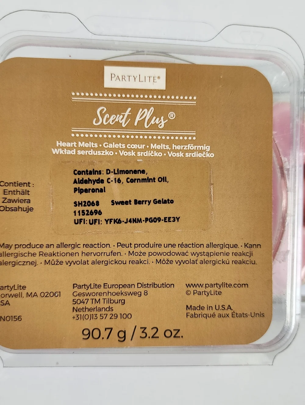 PartyLite Sweet Berry Gelato Scent Plus Pink Heart Wax Melts (3) Pack Bundle - Picture 3 of 4